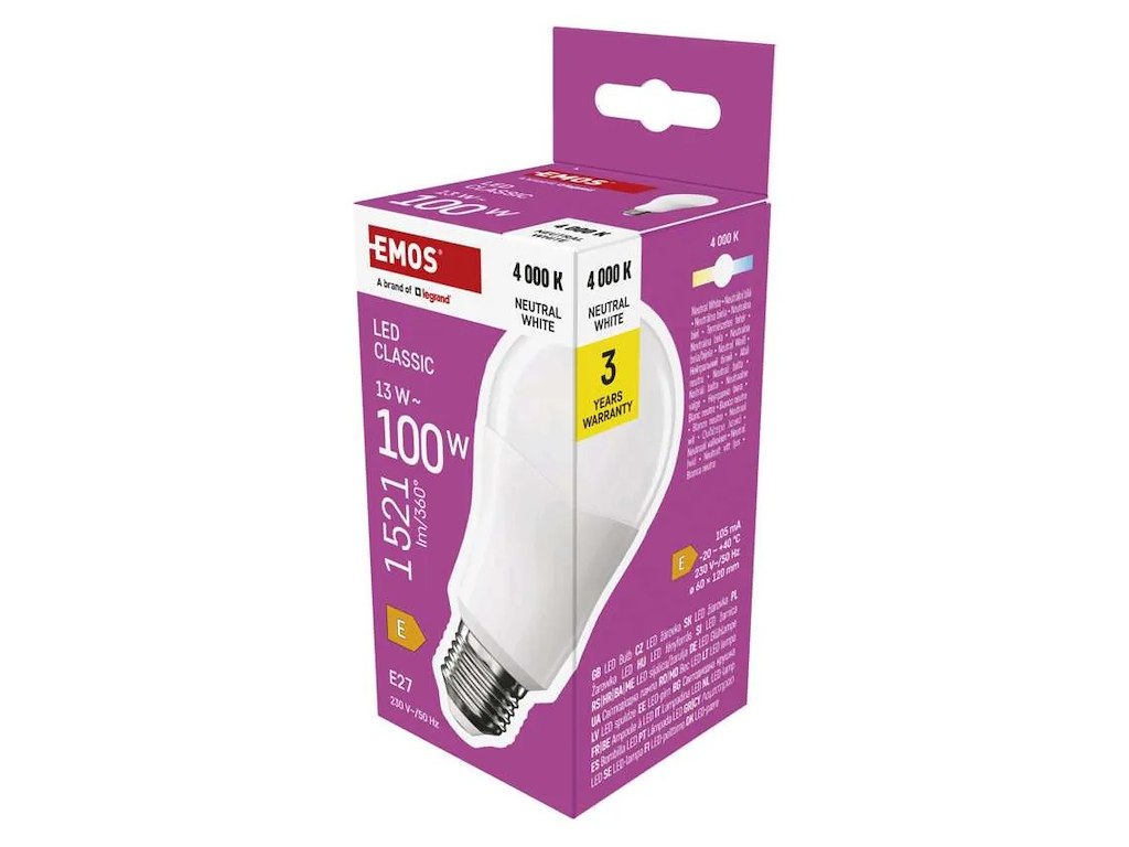 EMOS LED Pære 13W (100W) 4000K E27