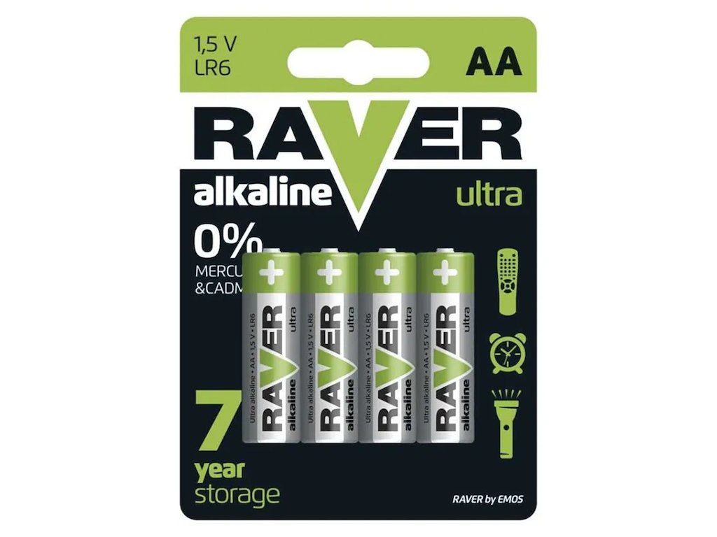 RAVER Ultra Alkaline AA Batterier LR6 1,5V | 4-Pak