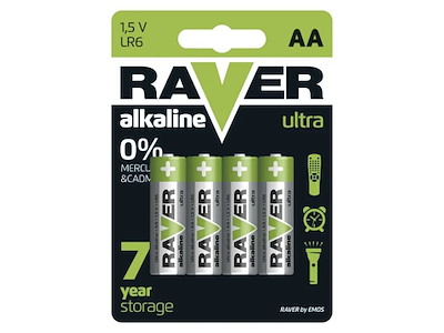 RAVER Ultra Alkaline AA Batterier LR6 1,5V | 4-Pak