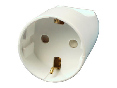 Forlængerled Schuko F25 m/sidejord hvid
