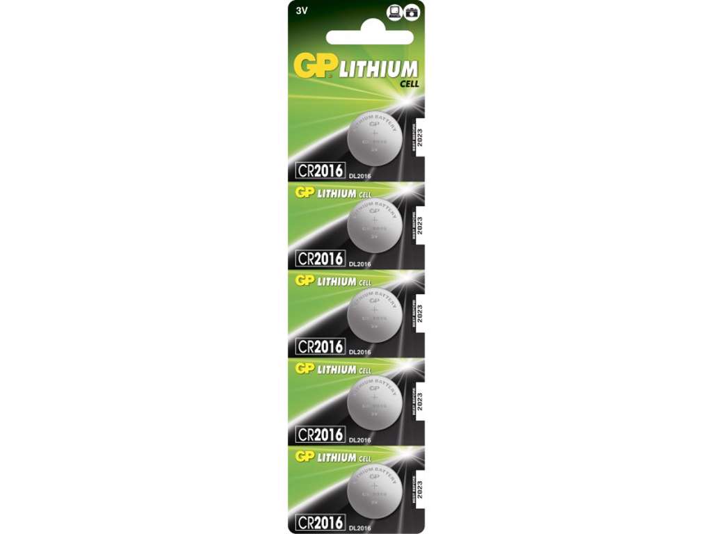 GP Lithium CR2016 Batterier | 5-Pak