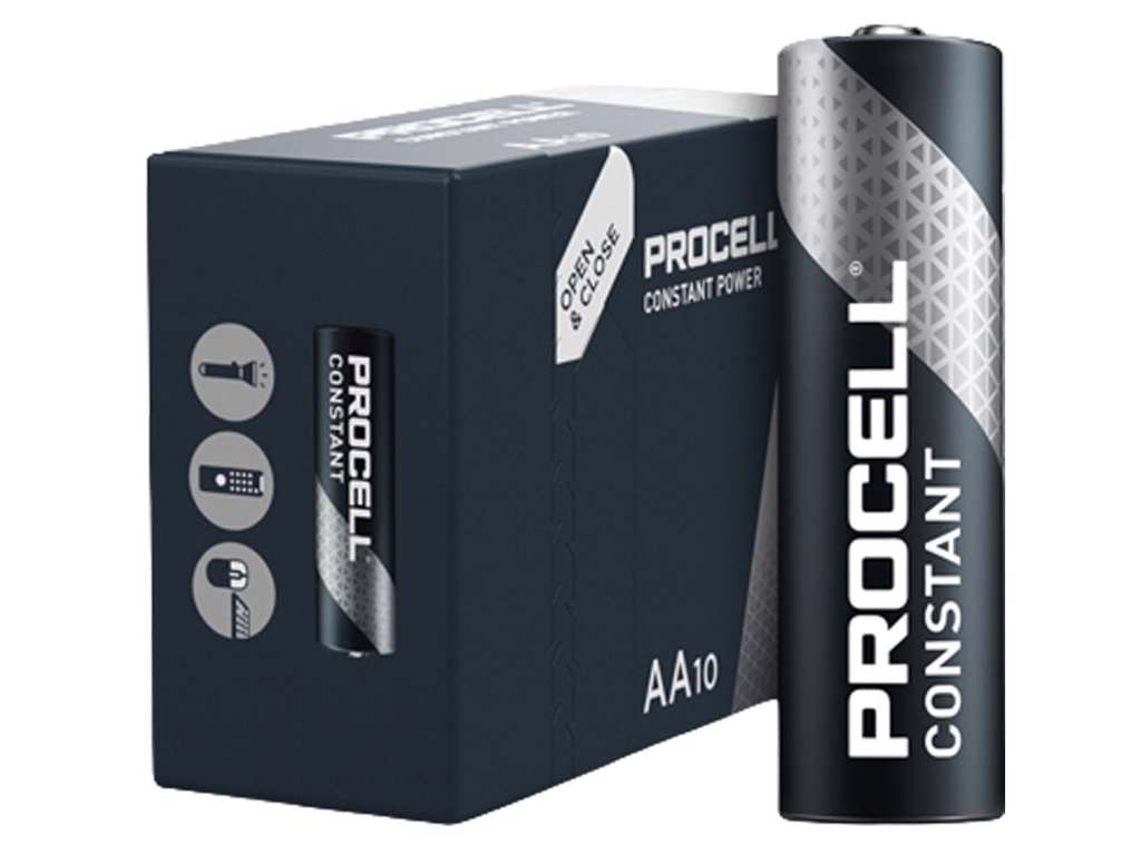 Procell Constant Alkaline AA Batterier | 10-Pak