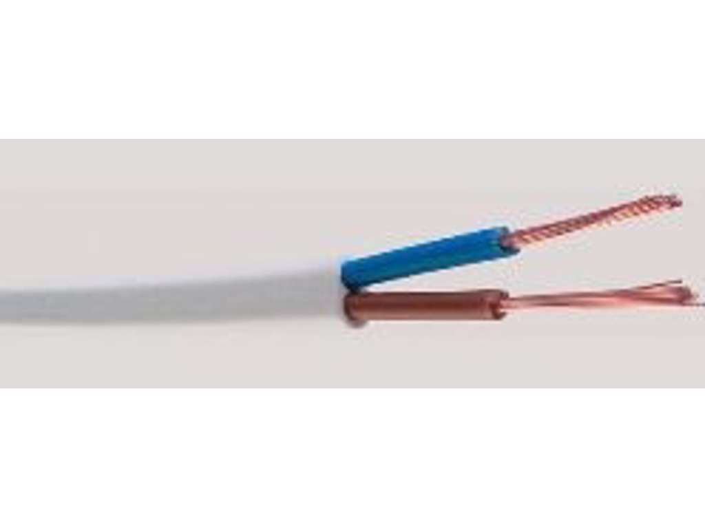 Ledning Flad PKLF Hvid 2X0,75 | 100 Meter