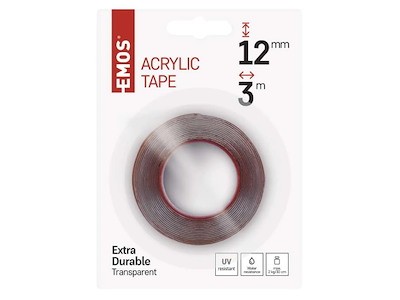 EMOS Dobbeltklæbende Ekstra Stærk Akryltape – 18 mm / 3 m