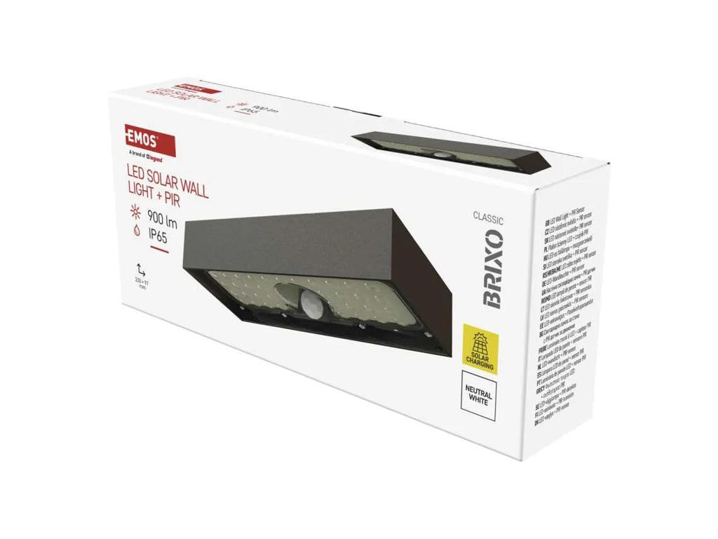 LED Solcelle Væglampe m/Pir IP65 