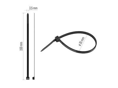 EMOS Kabelstrips 150×3,5 mm | Sort | 100 stk