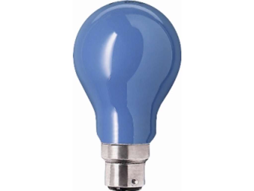 GE Standard Krone Pære 25W B22 BC Blå