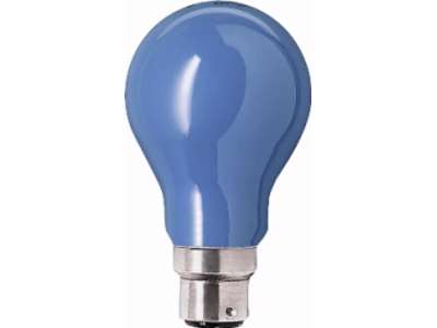GE Standard Krone Pære 25W B22 BC Blå