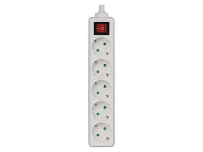 5-Stikdåse SCHUKO Hvid u/ledning