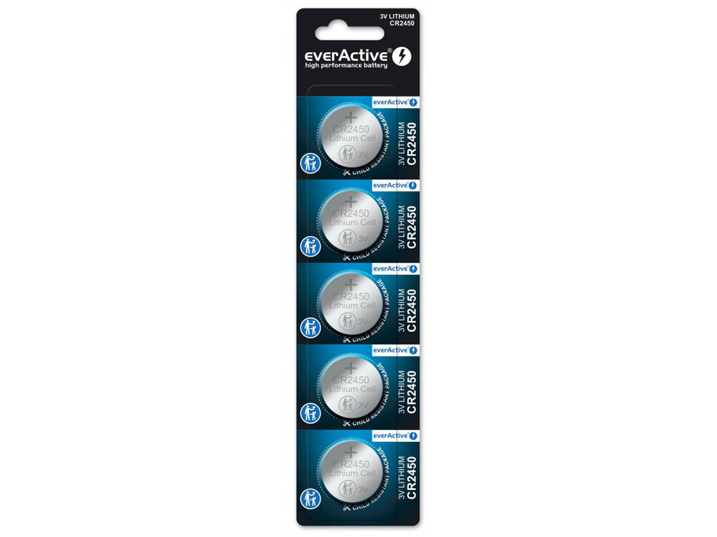 Everactive Lithium CR2450 Batterier | 5-Pak 