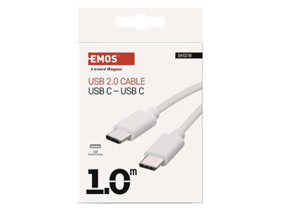 EMOS USB-C til USB-C kabel Hvid