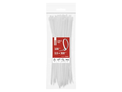 EMOS Kabelstrips 300×3,5 mm | Hvid | 100-Pak