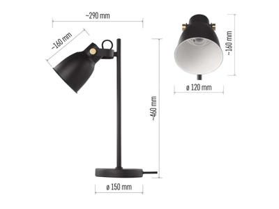 Bordlampe Sort Metal E27