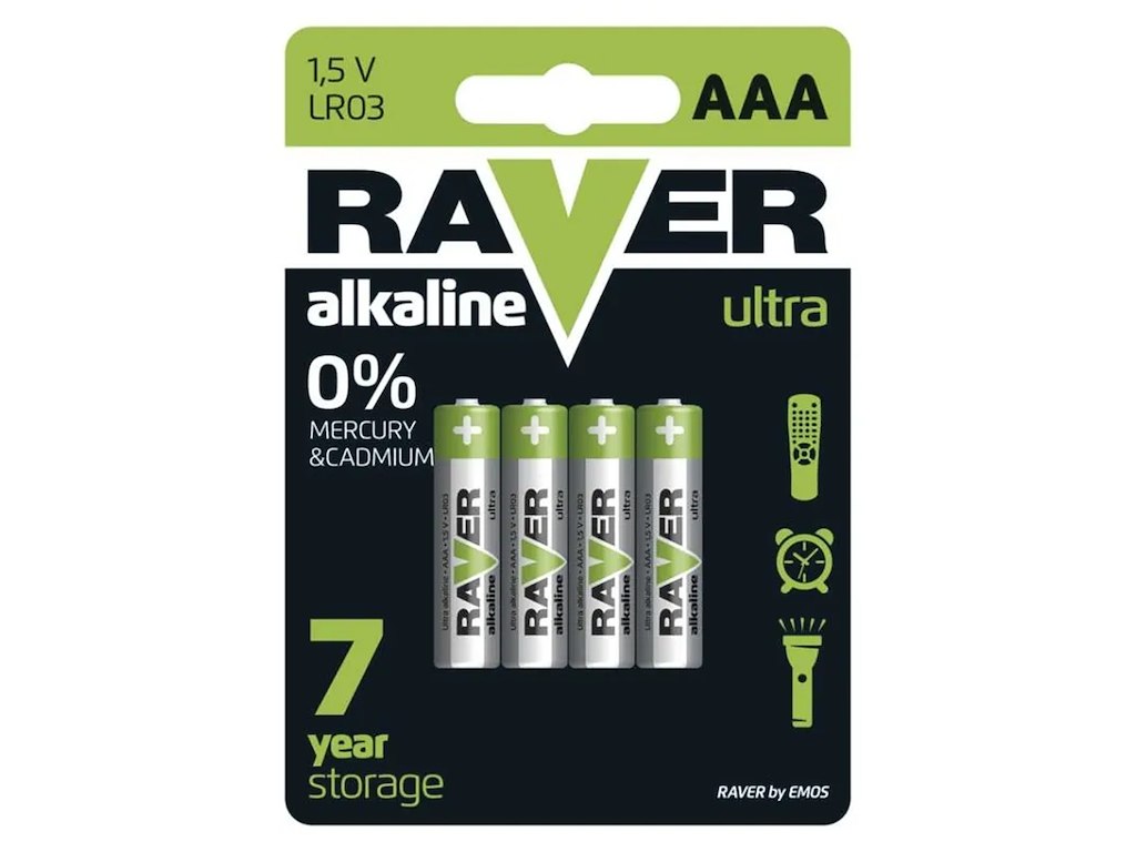 RAVER Ultra Alkaline AAA Batterier LR03 1,5V | 4-Pak