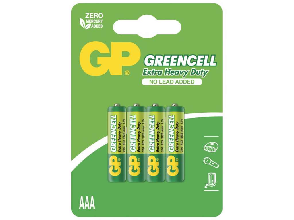 GP Greencell AAA batteri | 4-Pak