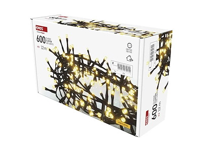 EMOS Classic Cluster LED Lyskæde 12 m Varm Hvid med Timer