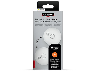 Housegard Luma SA750 – Trådløs seriekoblet røgalarm | 2-Pak
