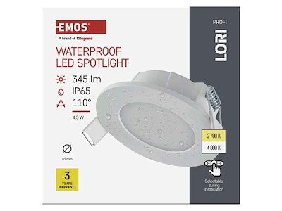 LED Indbygningspot IP65 2 CCT ø85