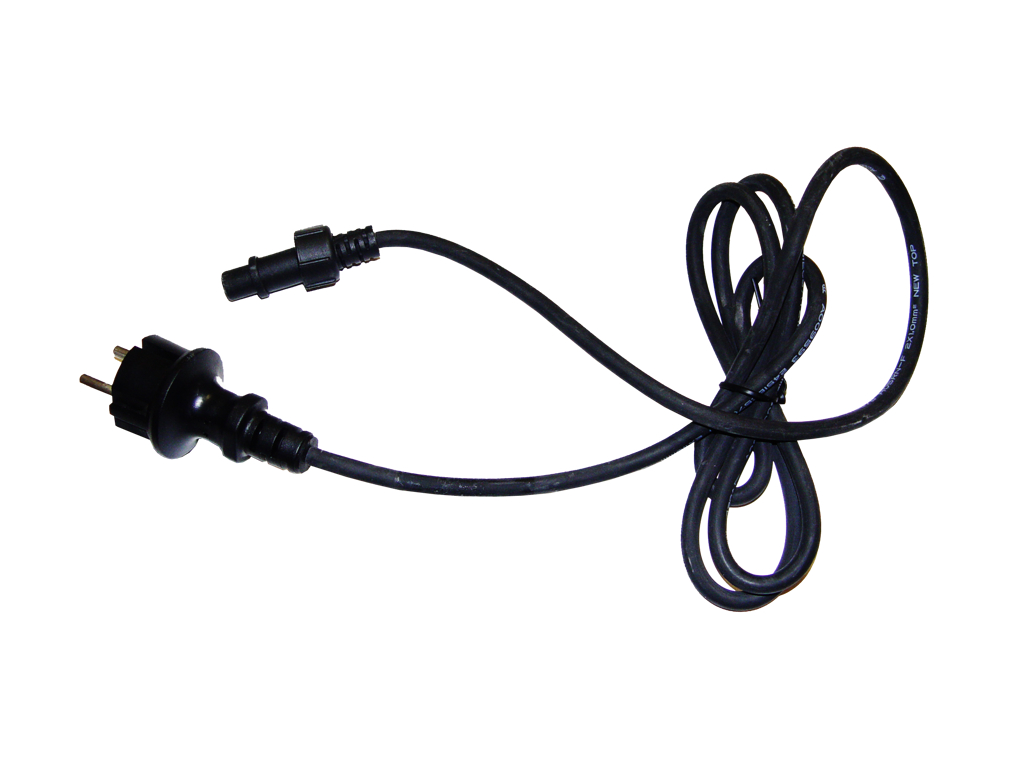 Tilslutningsledning 1,5M - Sort 230V IP44