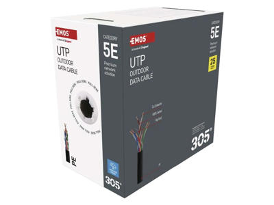 CAT 5e udendørs-netværkskabel, UTP, sort 305m