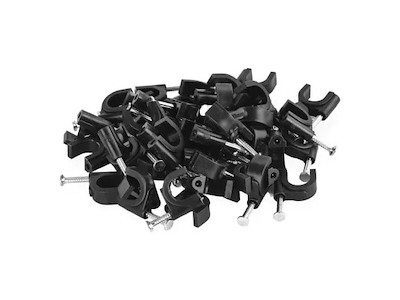 EMOS Kabelclips 10mm Sort Rund 50 stk.