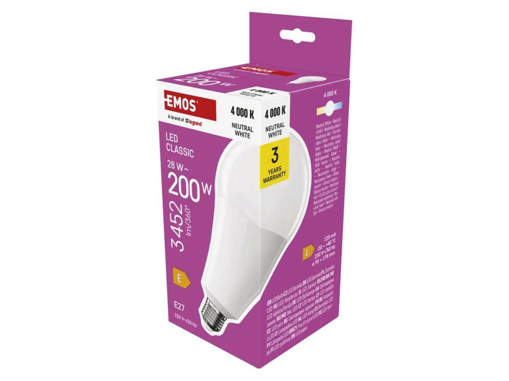 EMOS LED Pære 28W (200W) 4000K E27