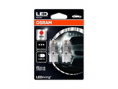 OSRAM LED Retrofit W21W T20 12V Rød | 2-Pak