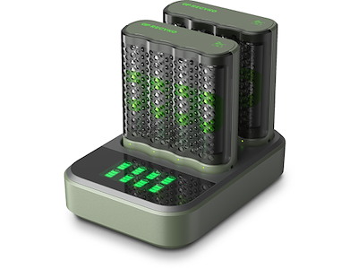 GP ReCyko 2x Speed-oplader incl 8 stk. AA 2600 mAh NiMH-batterier