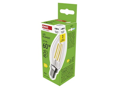 EMOS LED Kerte 6W (60W) 4000K E14