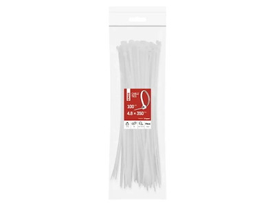 EMOS Kabelstrips 350×4,8 mm | Hvid | 100-Pak