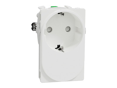 LK One Stikkontakt 2-polet/Sidejord (schuko) 1,5 Modul - Hvid