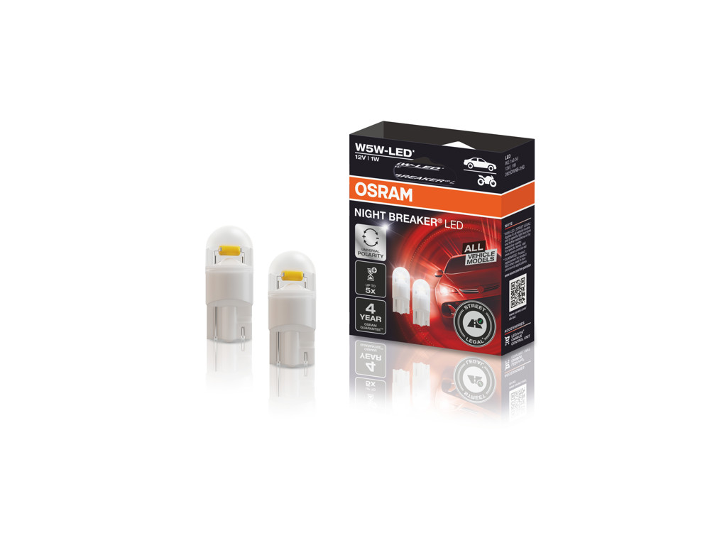 2825DWNBC OSRAM Night Breaker W5W LED 1W 12V | 2-Pak