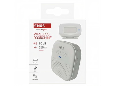 EMOS Trådløs dørmelder med PIR-sensor 150 m Hvid