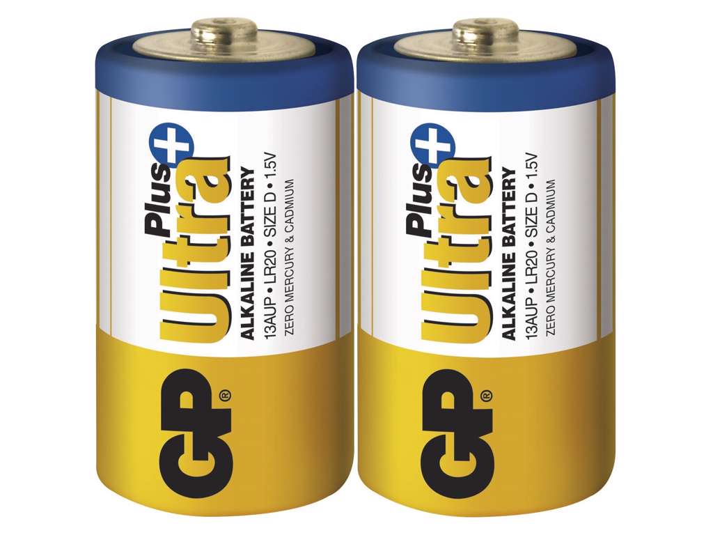 GP Ultra Plus Alkaline D Batteri | 2-Pak