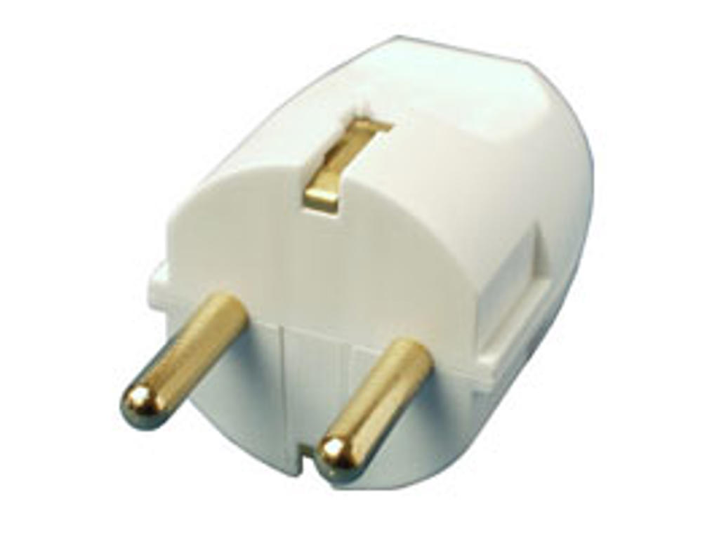 Stikprop schuko m/side-jord, Hvid