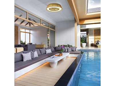 Mantra Indonesia Mini Loftventilator med LED-Lys Rattan