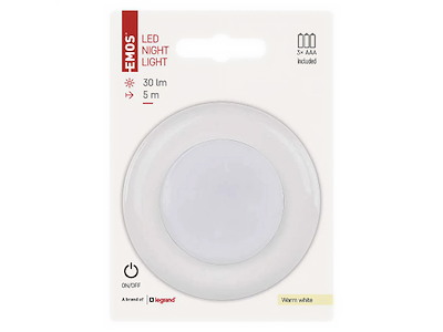 EMOS LED natlampe m. 3xAAA batterier