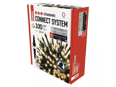EMOS Standard LED Lyskæde 100 Dioder IP44 10M (C) - Sort kabel