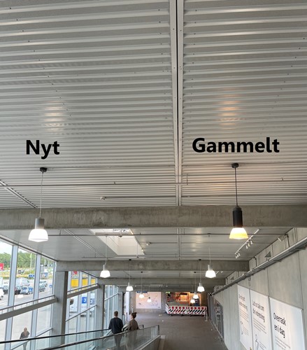 nyt led lys ved udgang hos IKEA